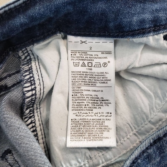 Old Navy Rockstar Skinny Jeans Womens Size 2 Distressed Denim Blue - Picture 9 of 9